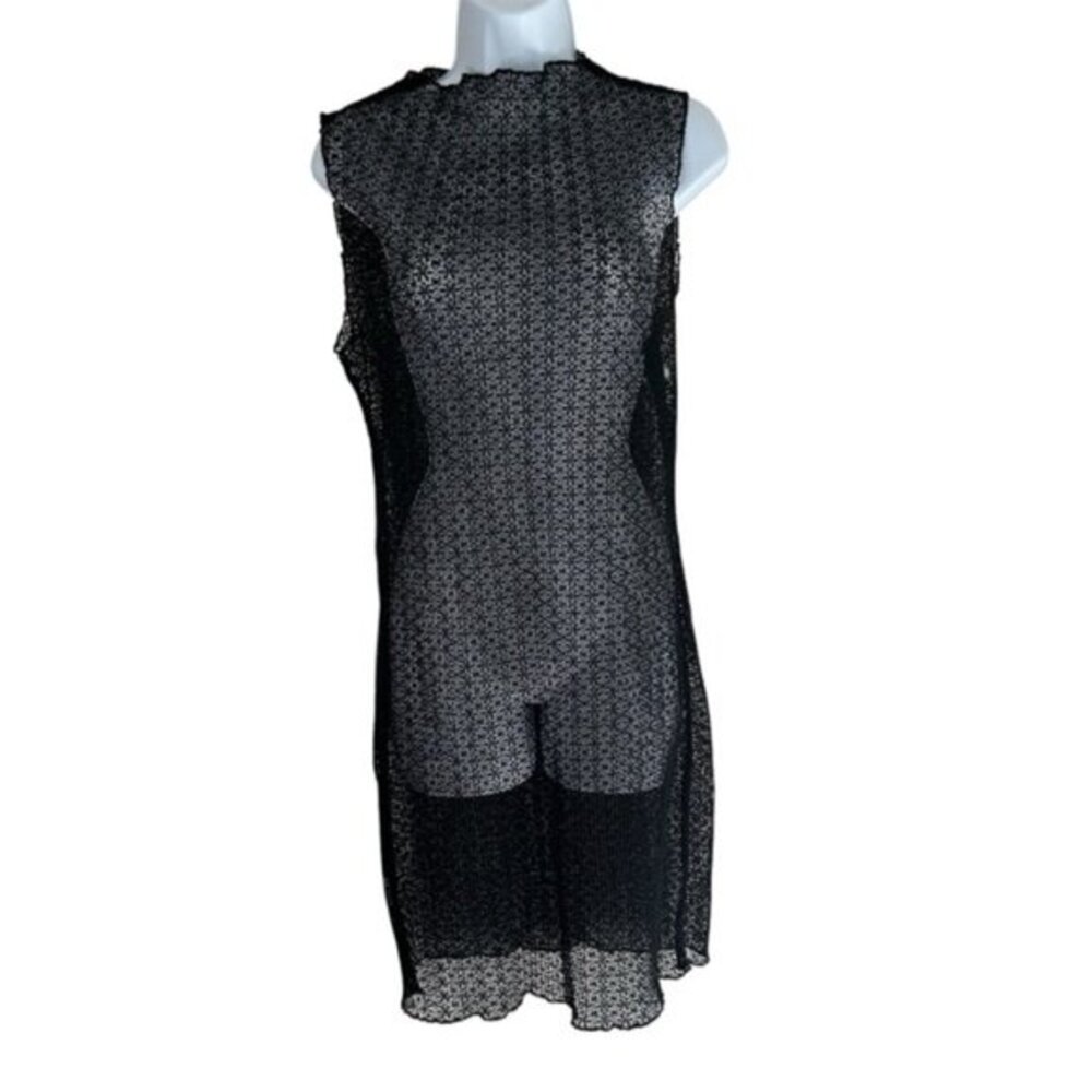 KEEPSAKE The Label Knit Mesh Beach Cover Up Black Whimsigoth Festival summer